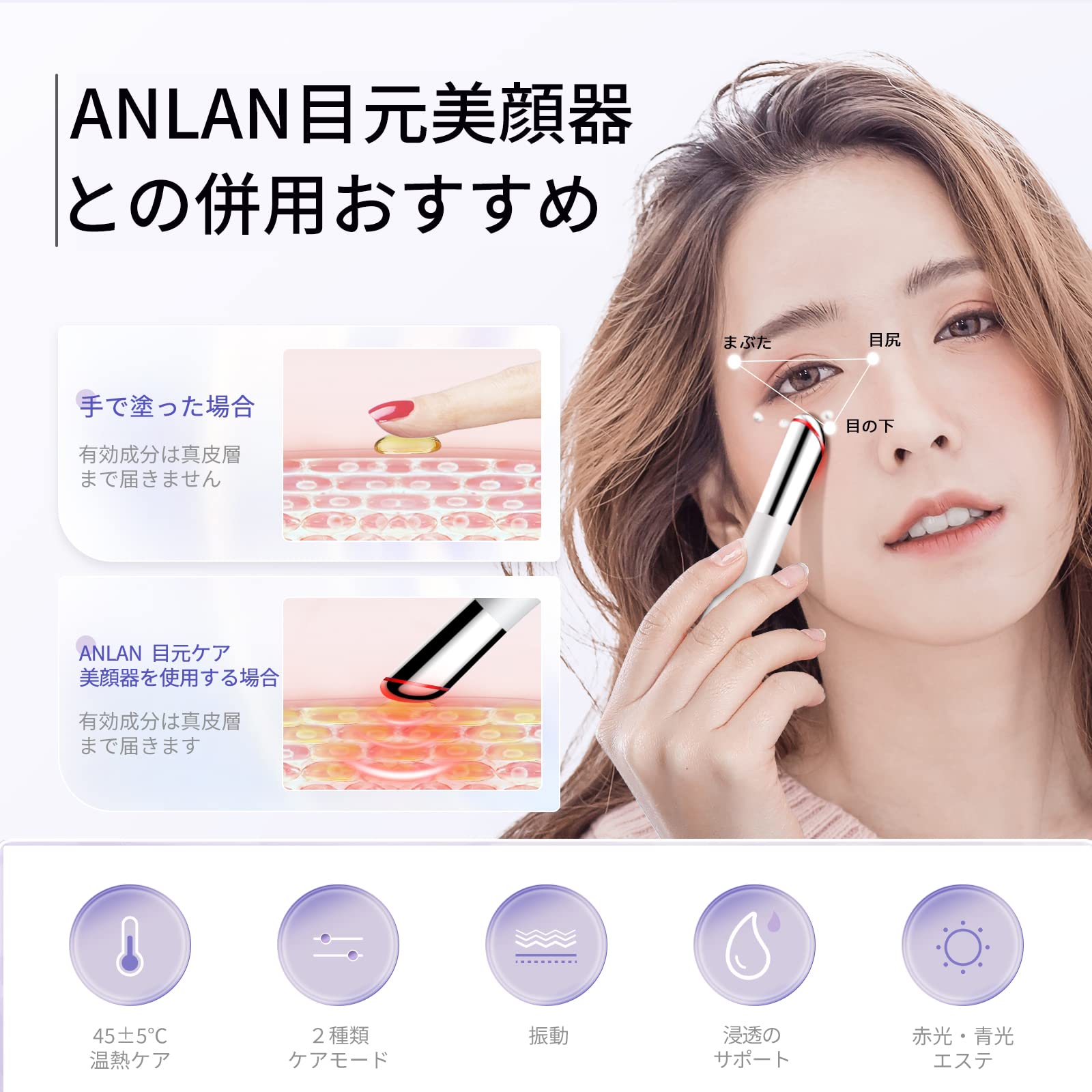 Amazon.co.jp: ANLAN 目元美顔器 日本製アイクリーム20g : ホーム